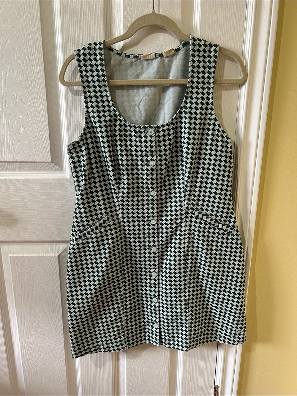 Levi's green & white button front dress